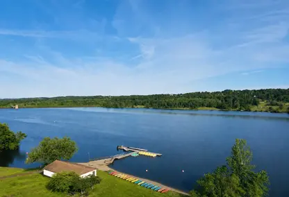 Aerial view of Lake Galena near Chalfont, Pennsylvania.