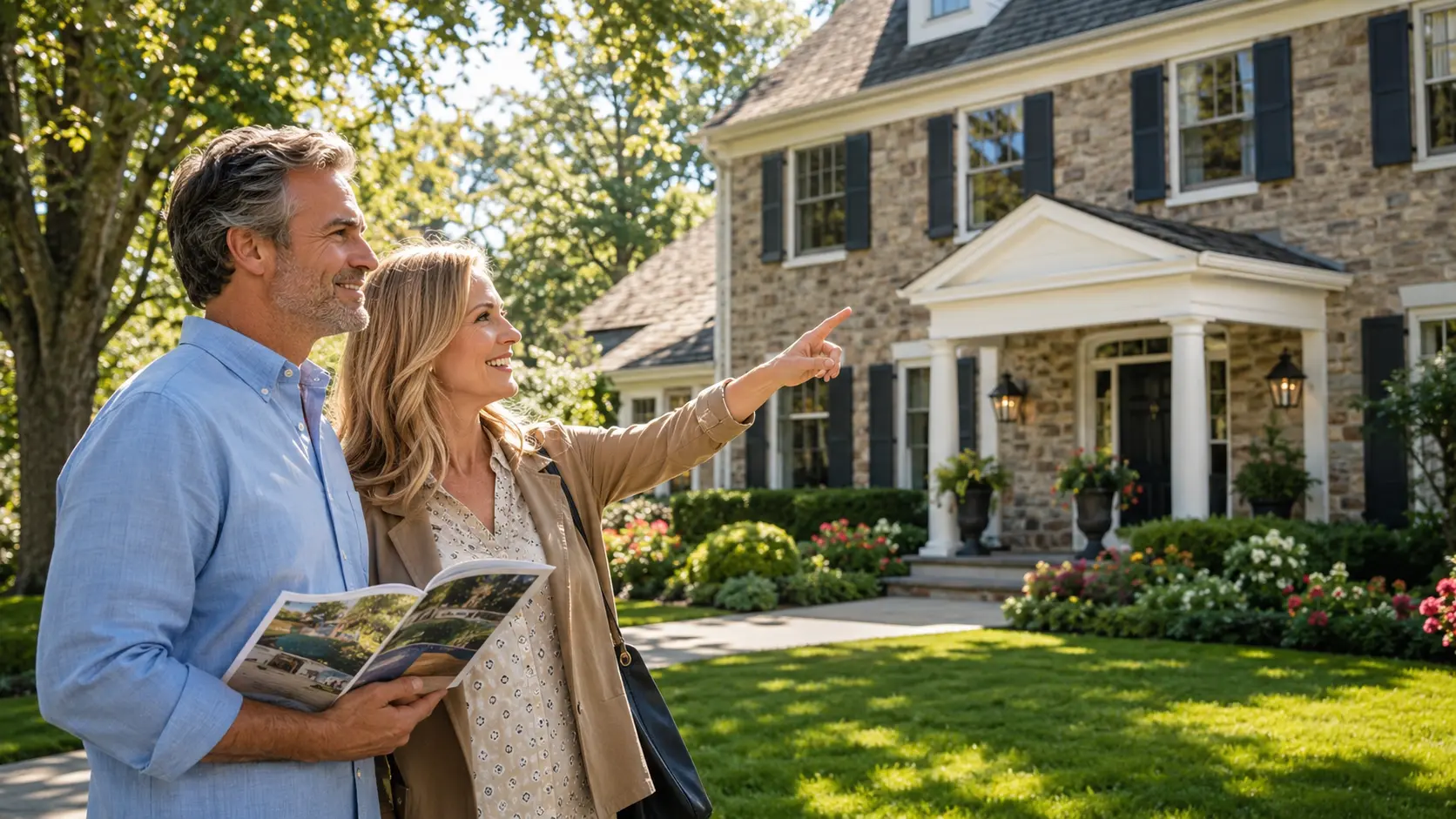 Home buyers viewing a house in Bucks County Pennsylvania