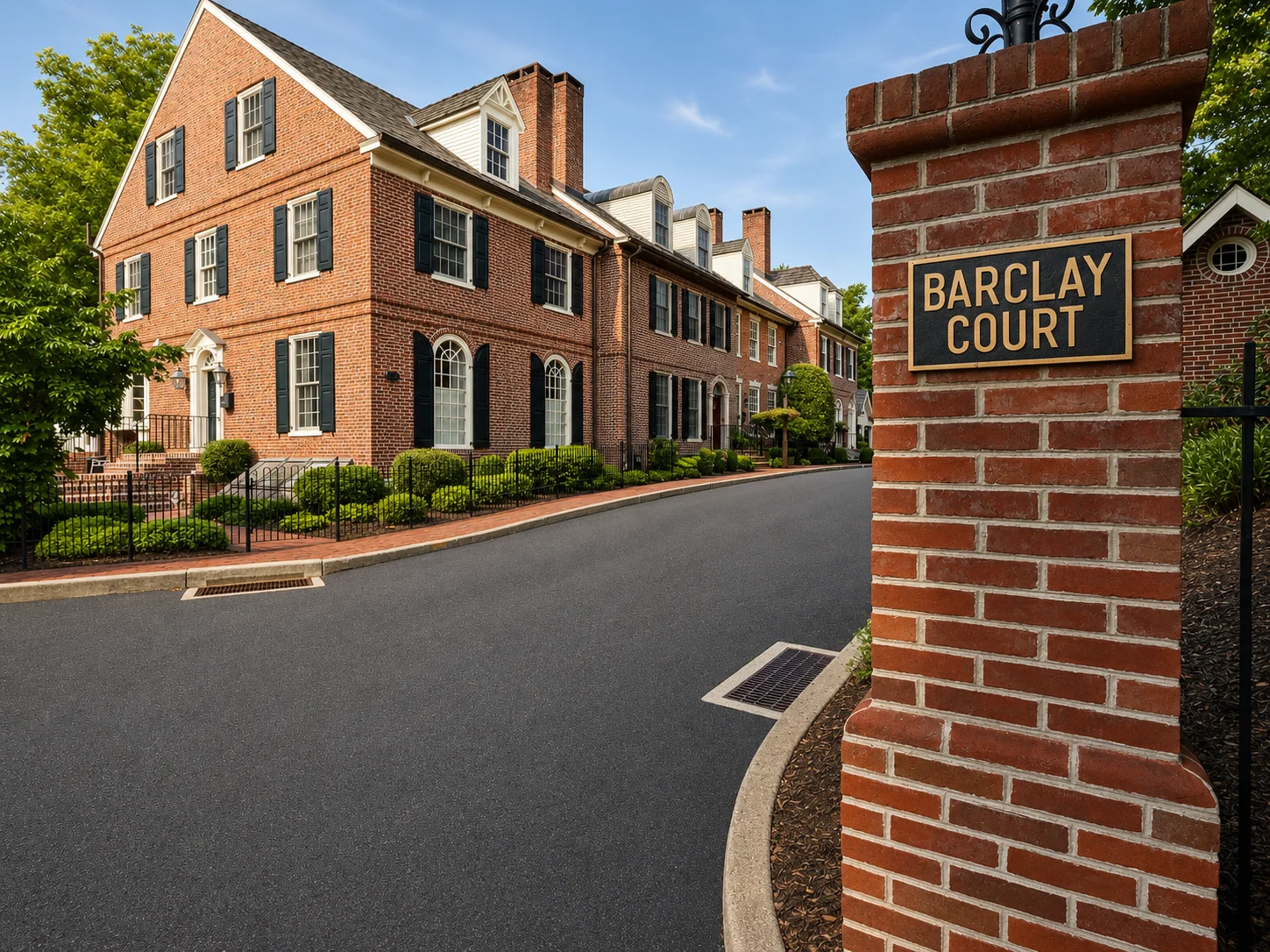 Entrance to Barclay Court in Newtown Borough PA