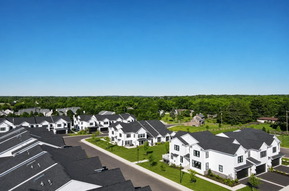 View of 55+ homes in Barclay Hill in Chalfont, Warrington Township.