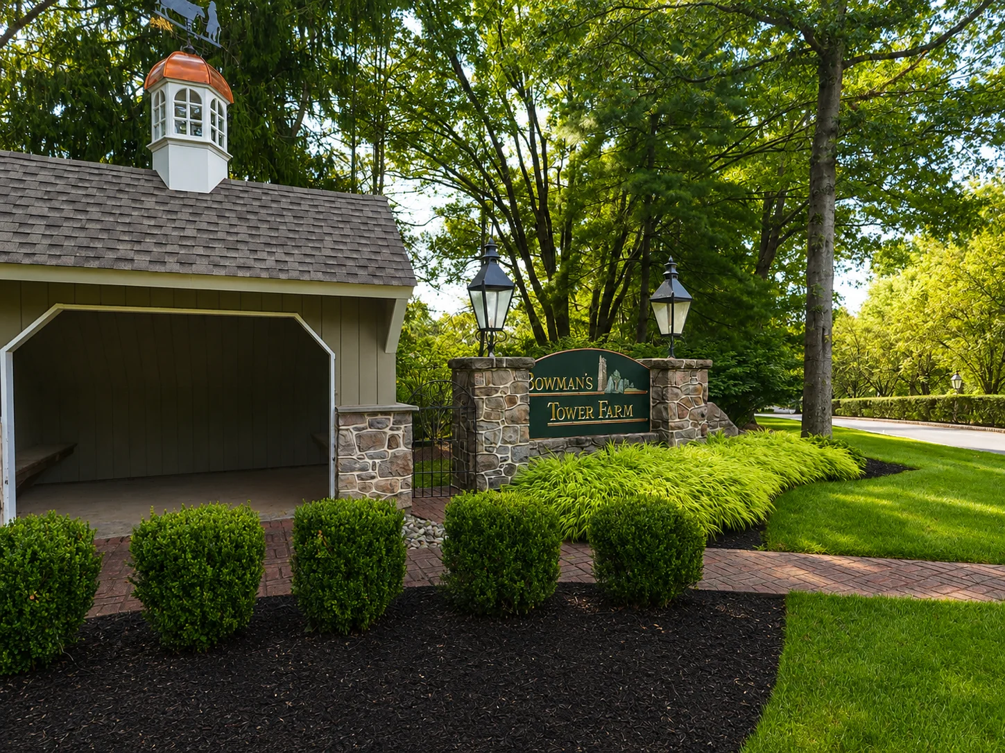 Entrance to Bowman's Tower Farm in New Hope PA