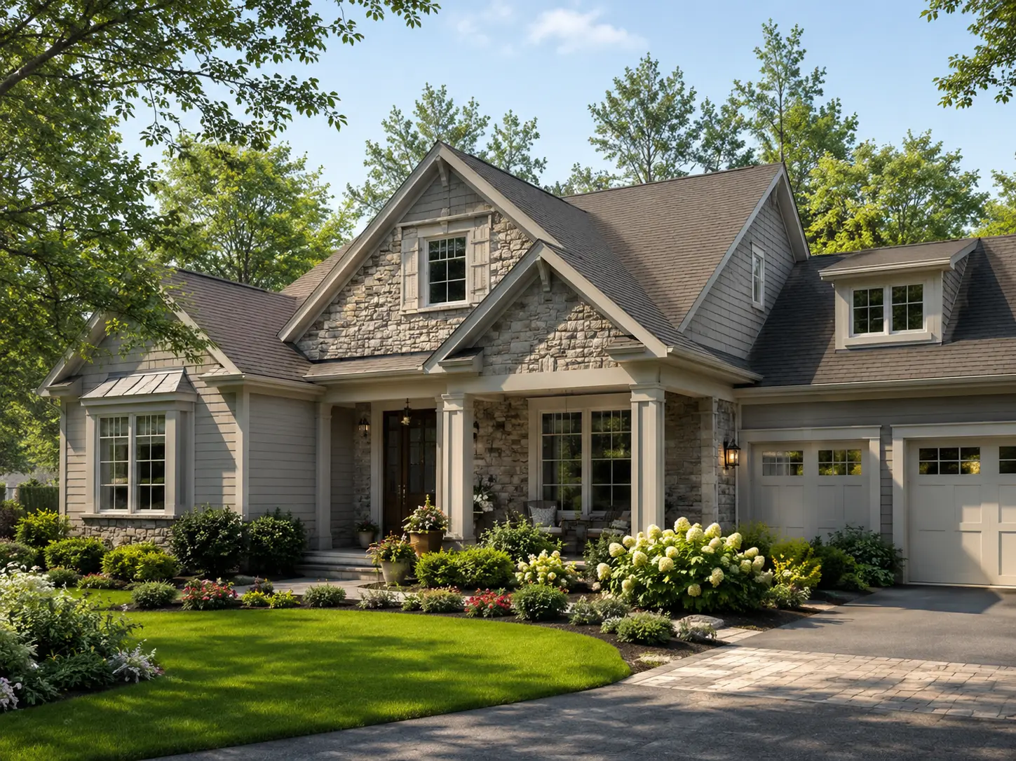Buckingham home with stone exterior and first-floor living appeal