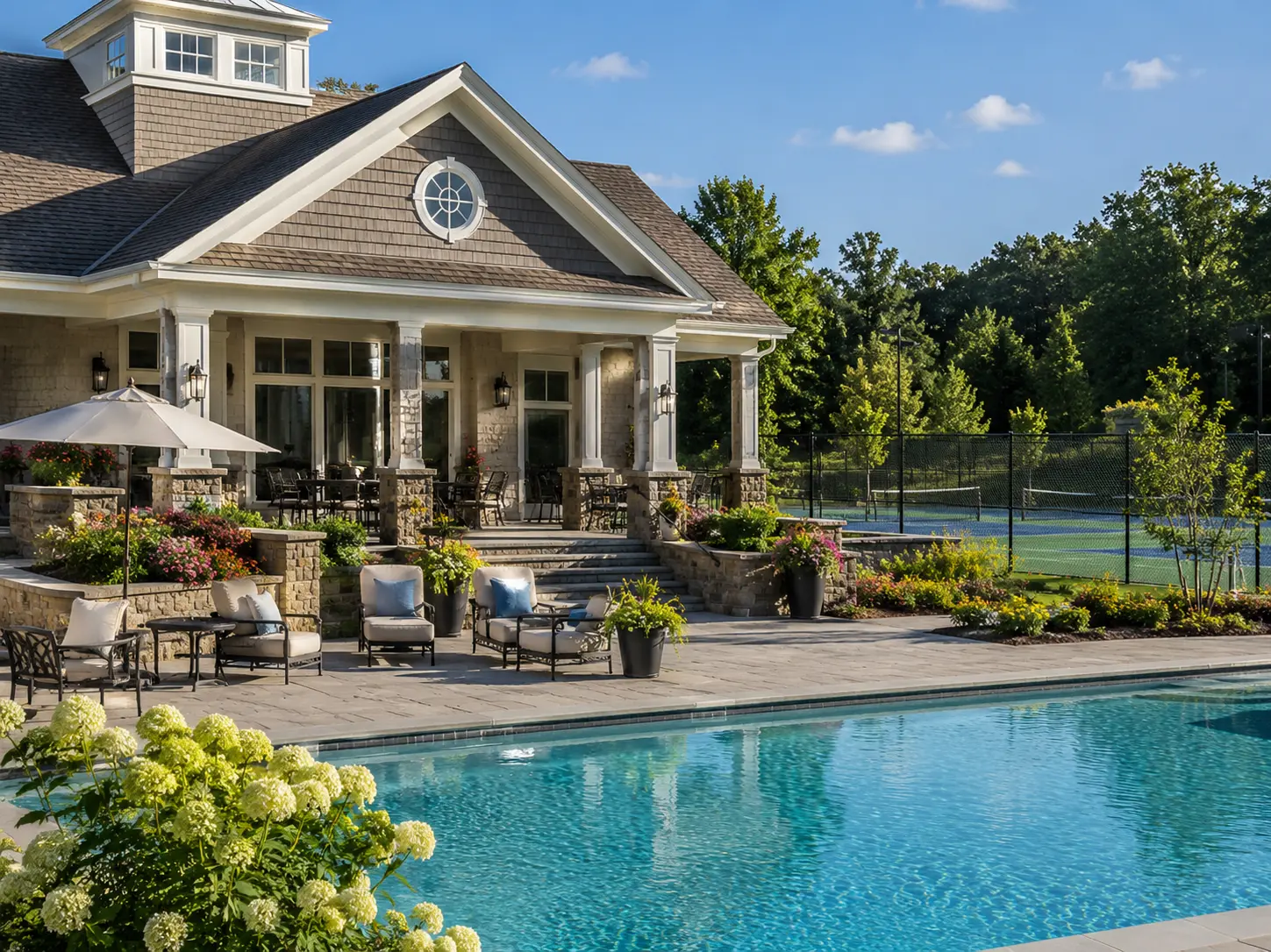 Clubhouse, swimming pool and recreation amenities near Buckingham PA