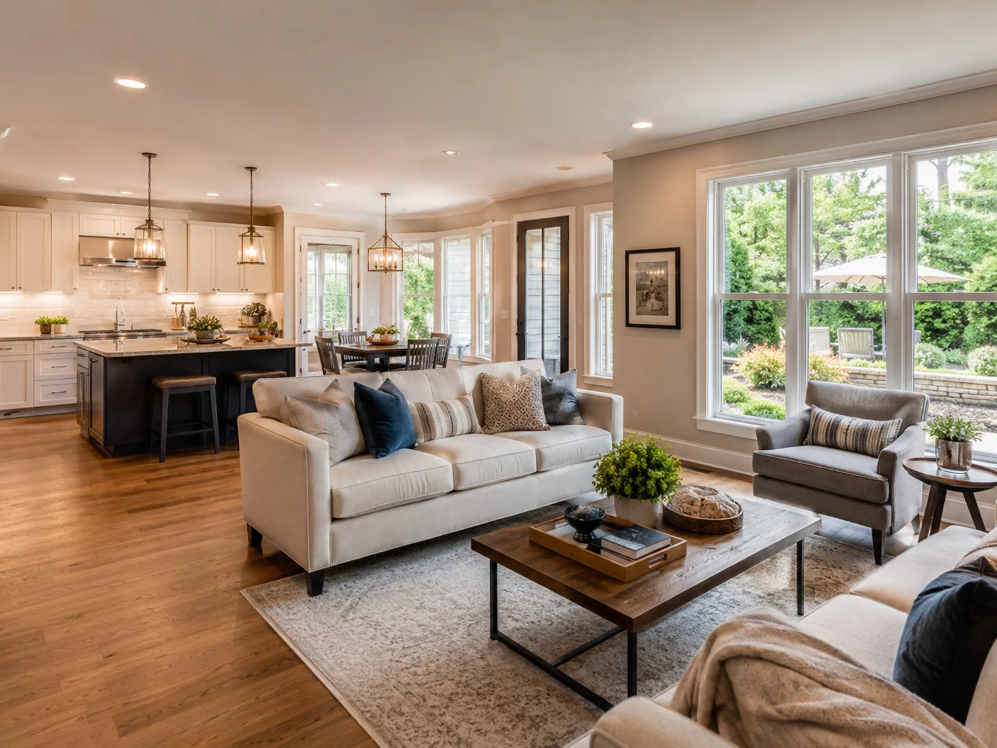 Bright open-concept interior of a Buckingham PA home