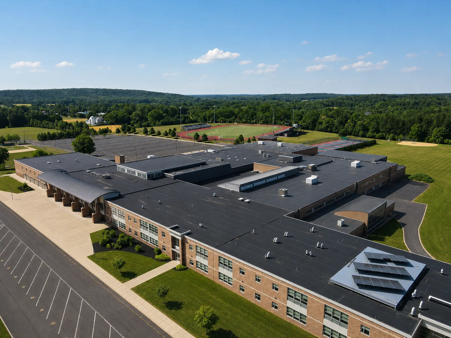 View of Central Bucks East High School in Central Bucks School District.