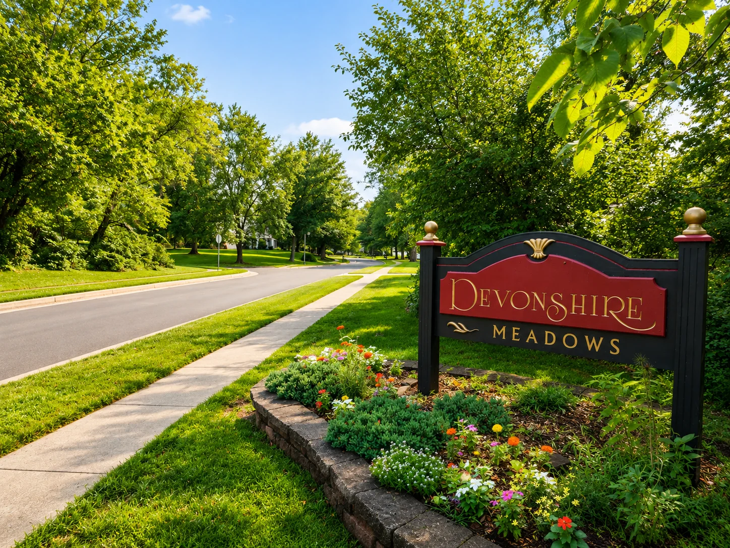 Entrance to Devonshire Meadows in Newtown PA