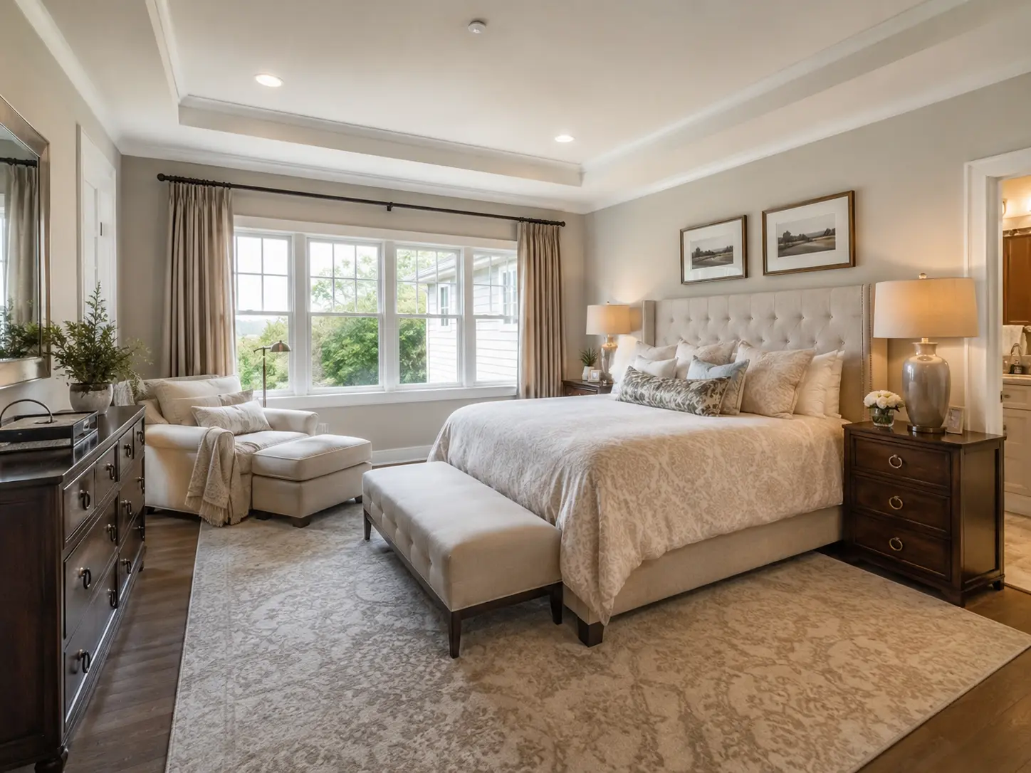 First-floor primary bedroom in a 55+ home near Doylestown PA
