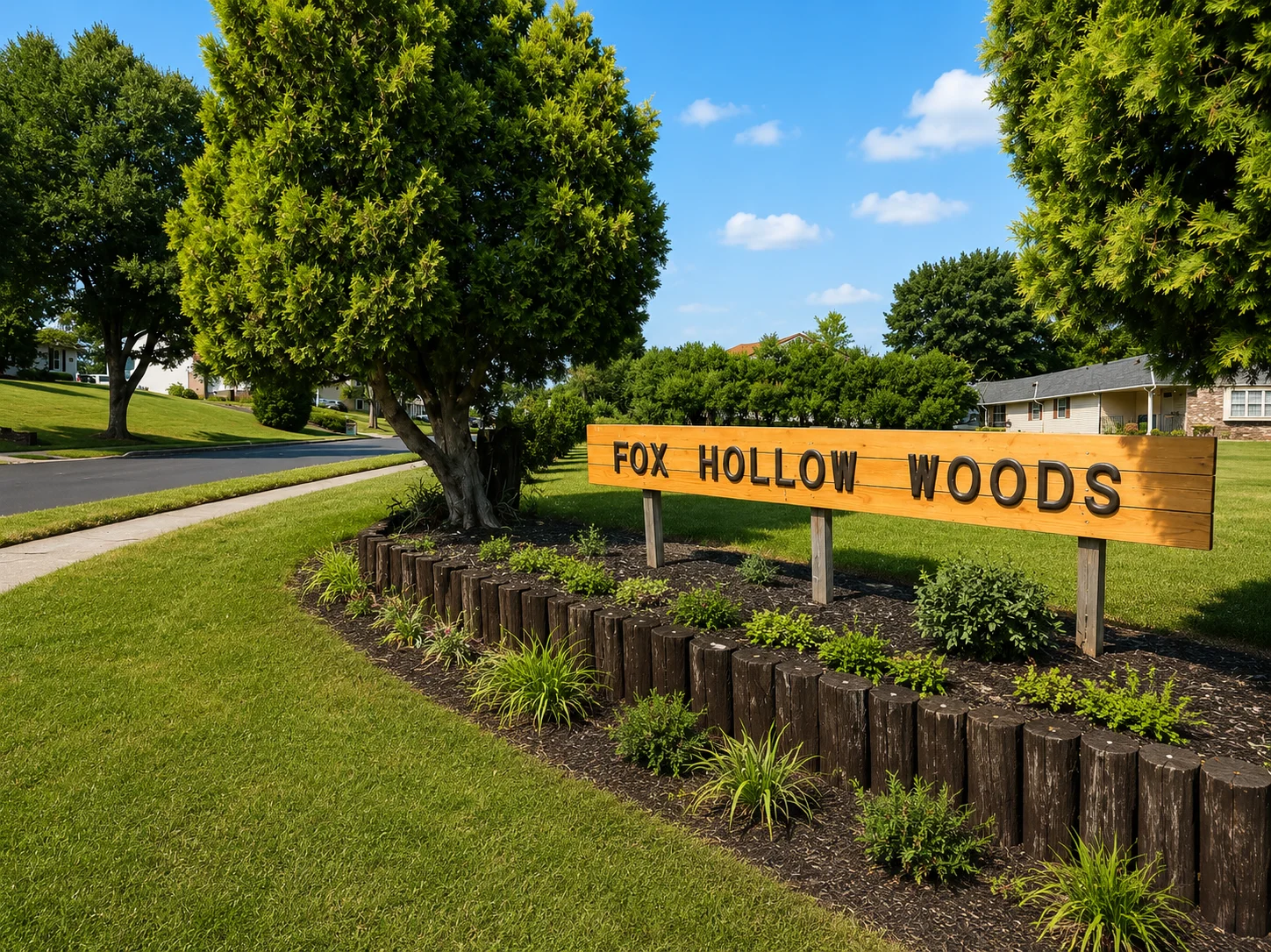 Entrance to Fox Hollow Woods in Warrington PA