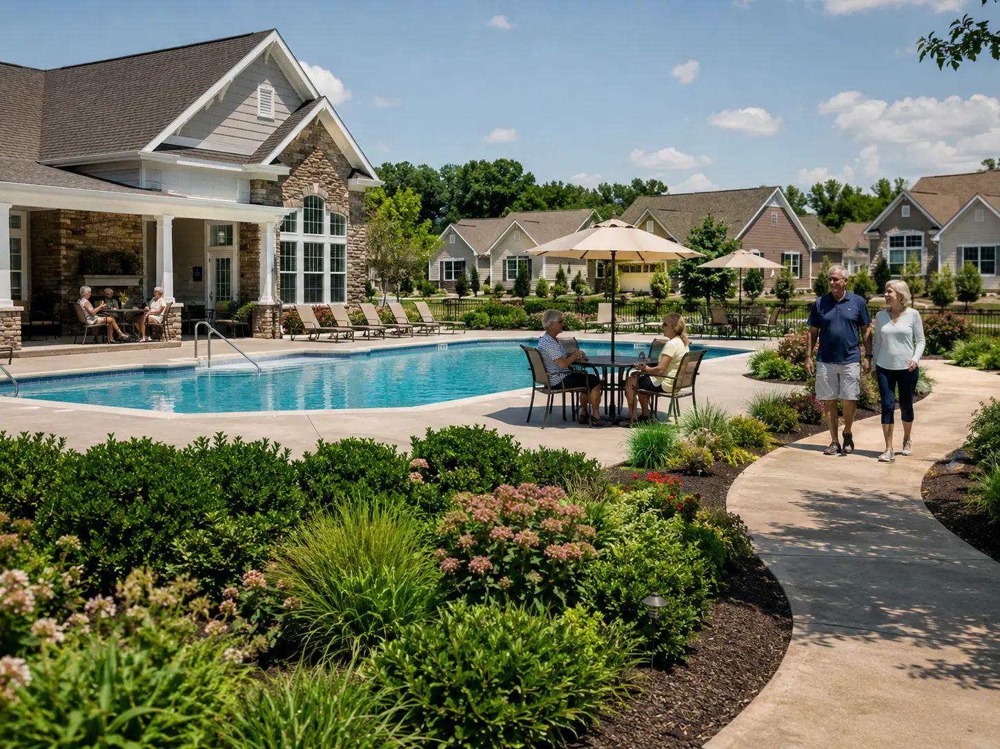 Active adult community clubhouse and pool near Jamison PA
