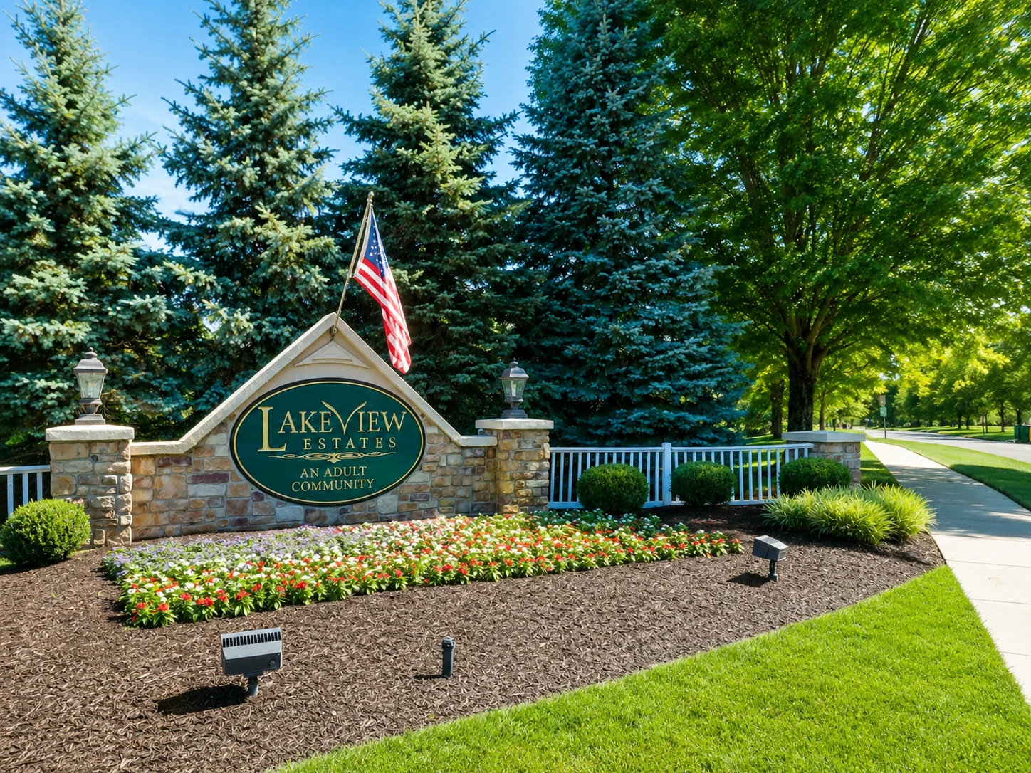 Entrance to Lakeview Estates in Newtown PA