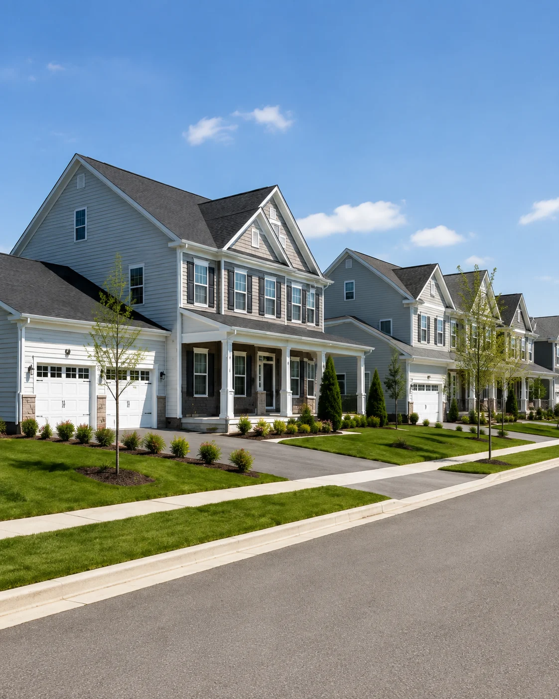 New homes representing Bucks County new construction