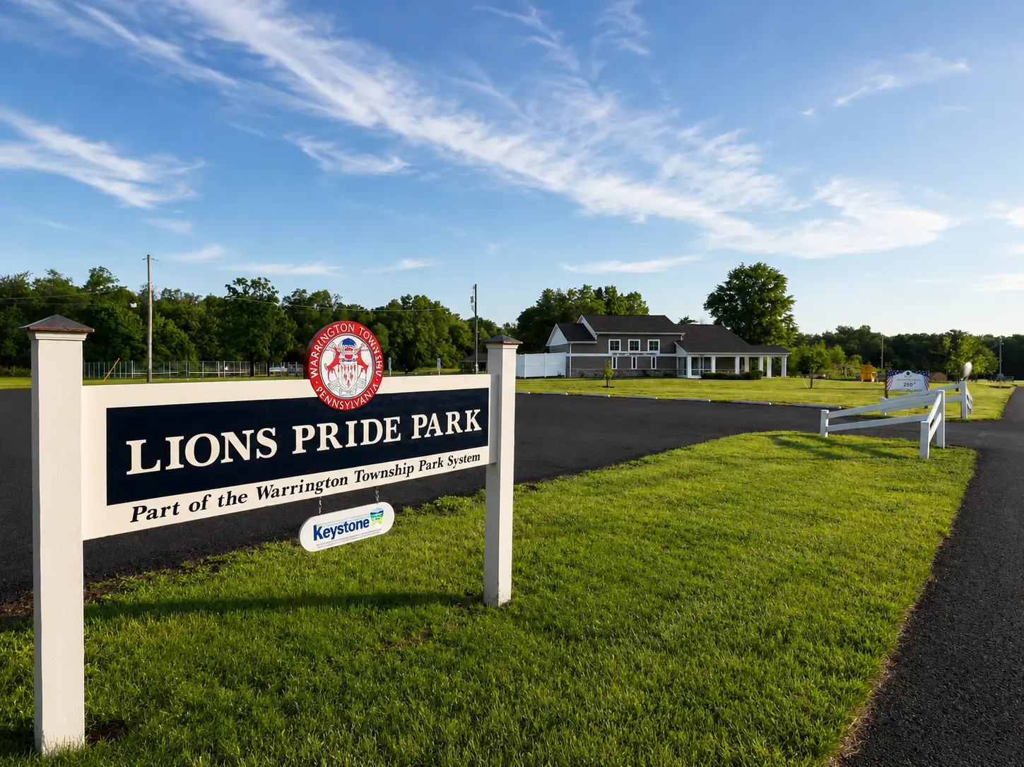 Entrance to Lions Pride Park in Warrington, PA.