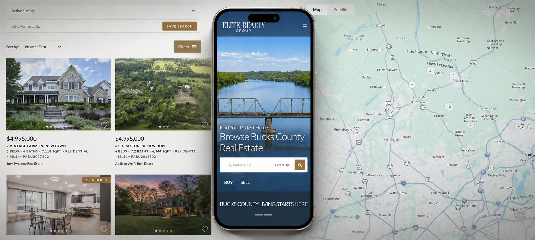 New Bucks County real estate website and home search