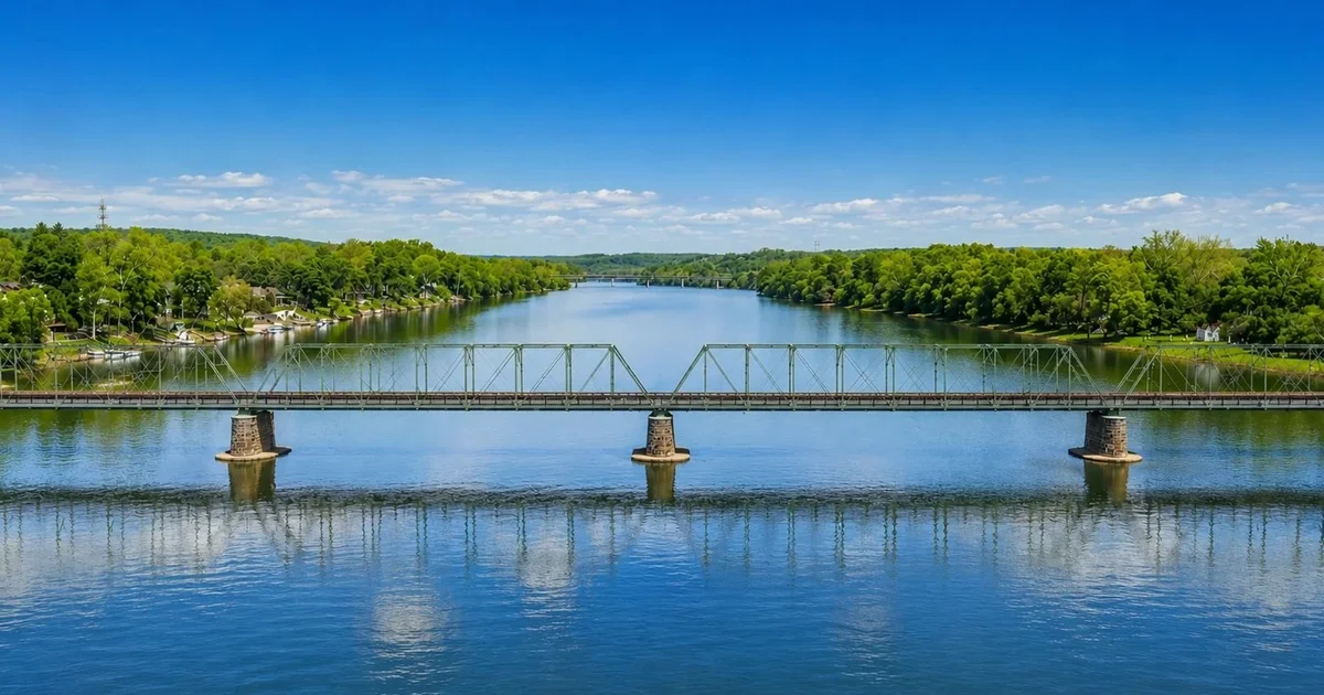 New Hope-Lambertville Bridge connecting Bucks County, Pennsylvania and New Jersey