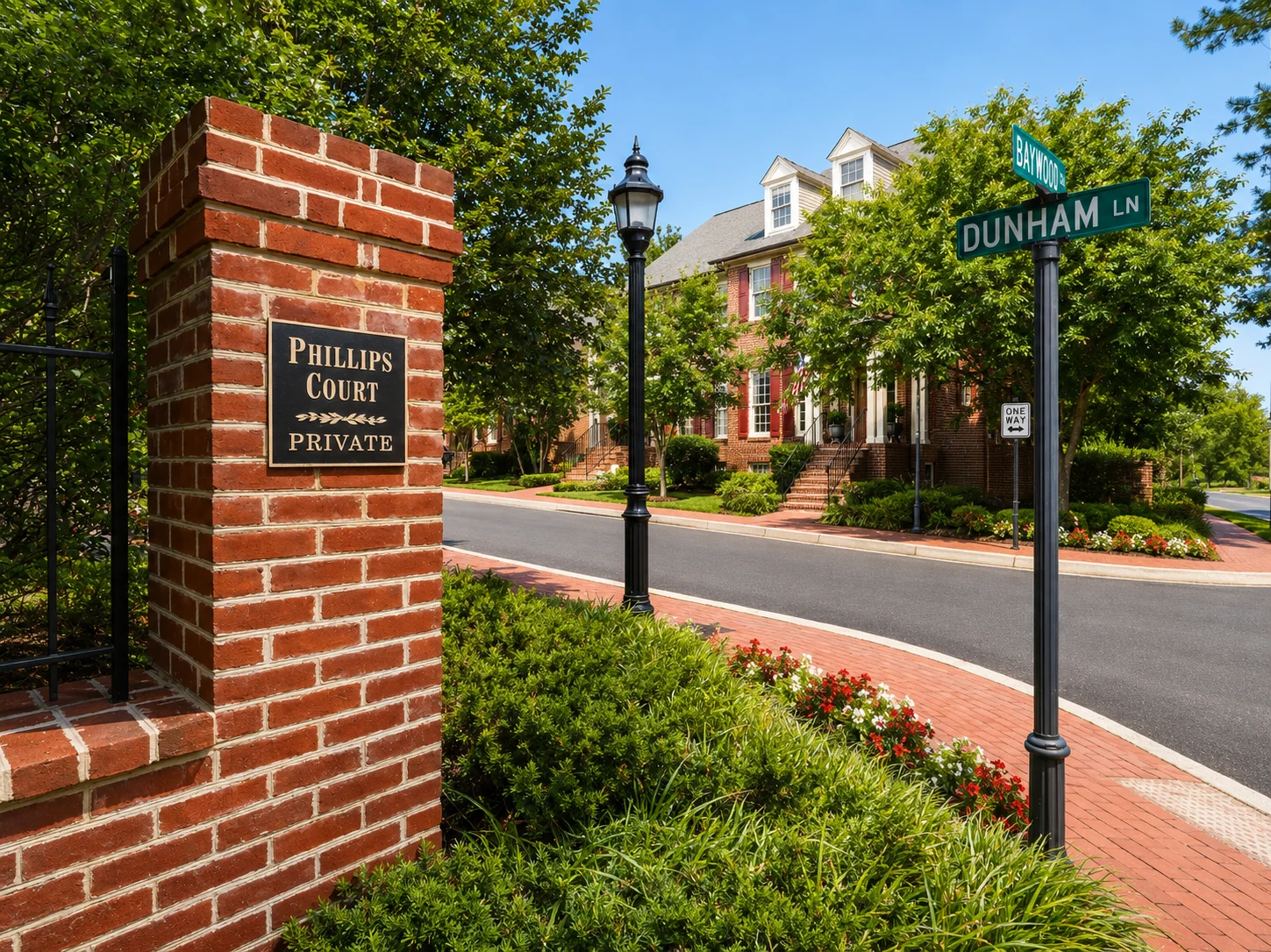 Entrance to Phillips Court in Newtown PA