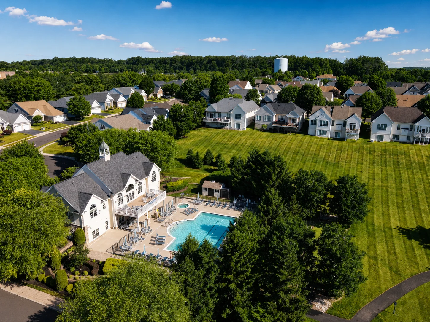Clubhouse and outdoor pool at Regency at Northampton 55+ community