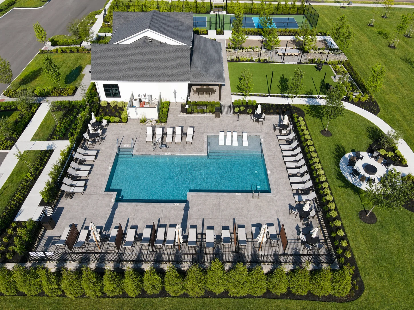 Clubhouse and pool at Regency at Stone Meadows Farm 55+ community in Langhorne Pennsylvania