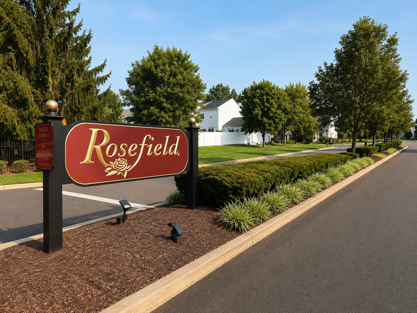Entrance to Rosefield in Newtown PA