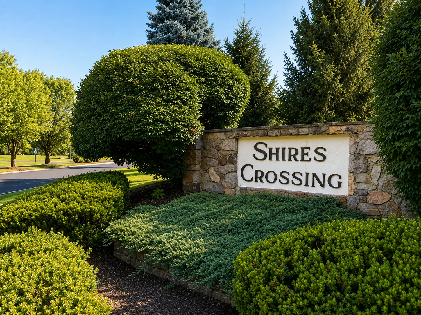 Entrance to Shires Crossing in Washington Crossing PA