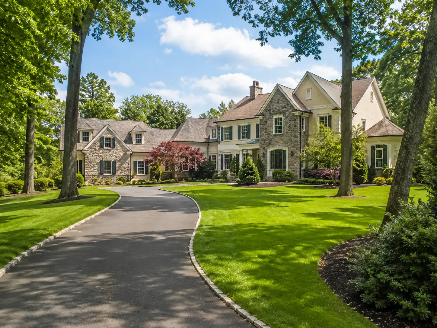 Luxury estate home on a large private lot in Washington Crossing, PA.