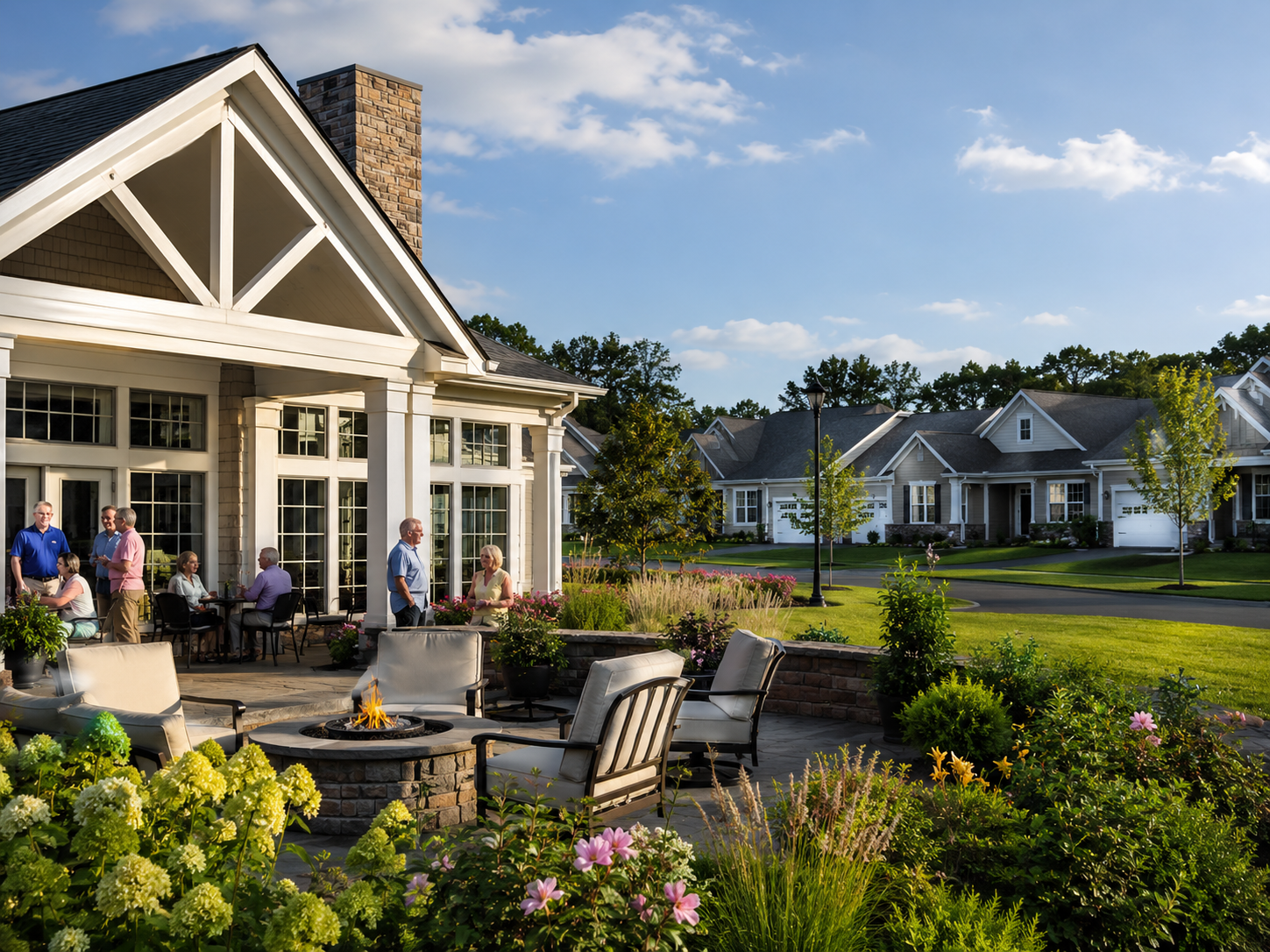 55+ homes in Yardley with sidewalks, landscaping and low-maintenance living