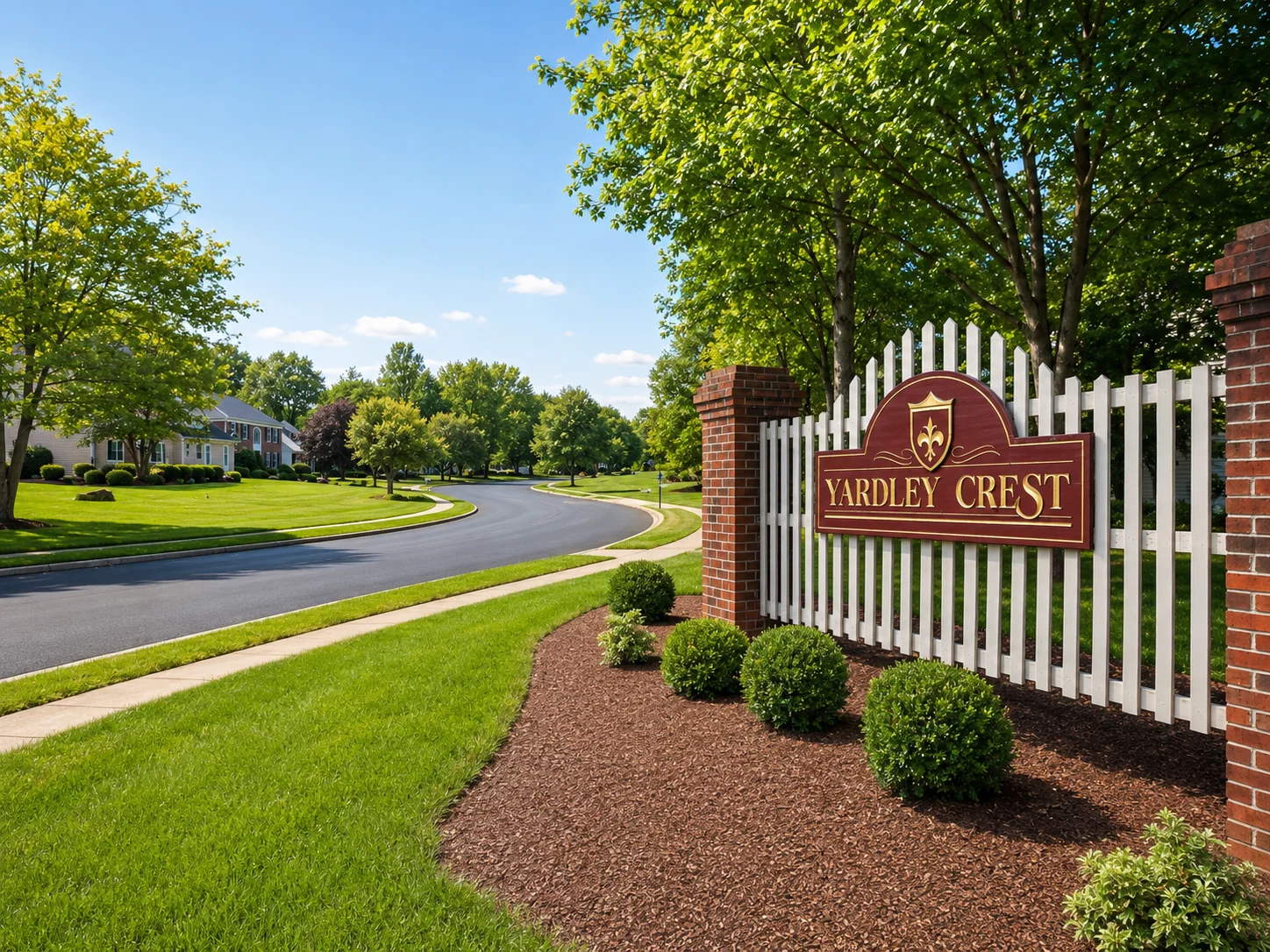 Entrance to Yardley Crest in Yardley PA