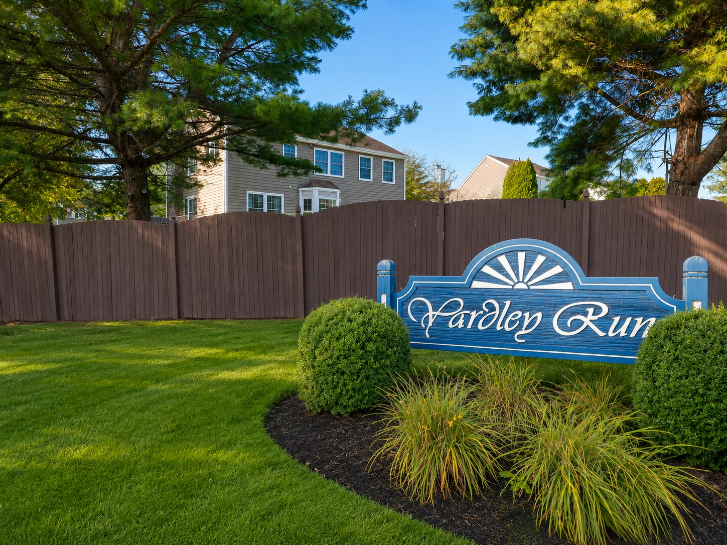 Entrance to Yardley Run in Lower Makefield Township PA